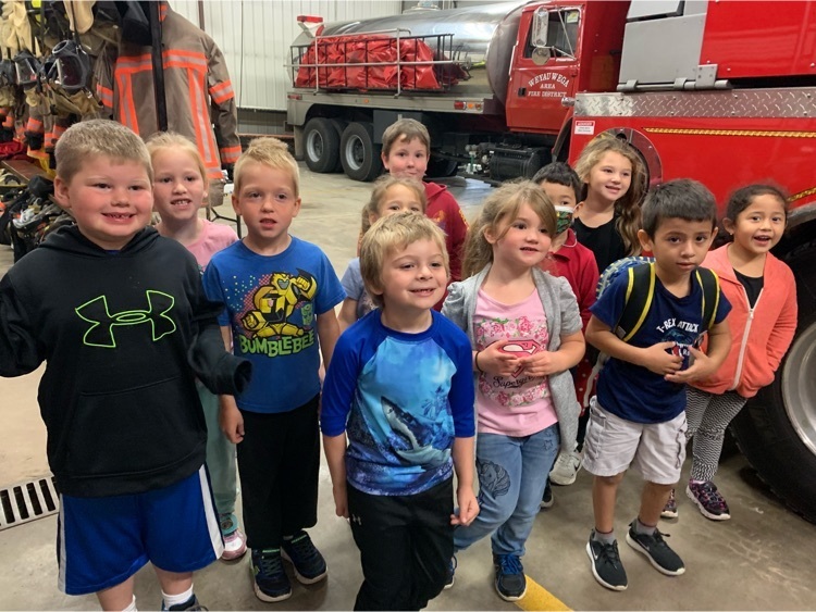 students at the fire station